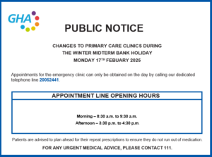 Image of Public Notice The Winter Midterm Bank Holiday